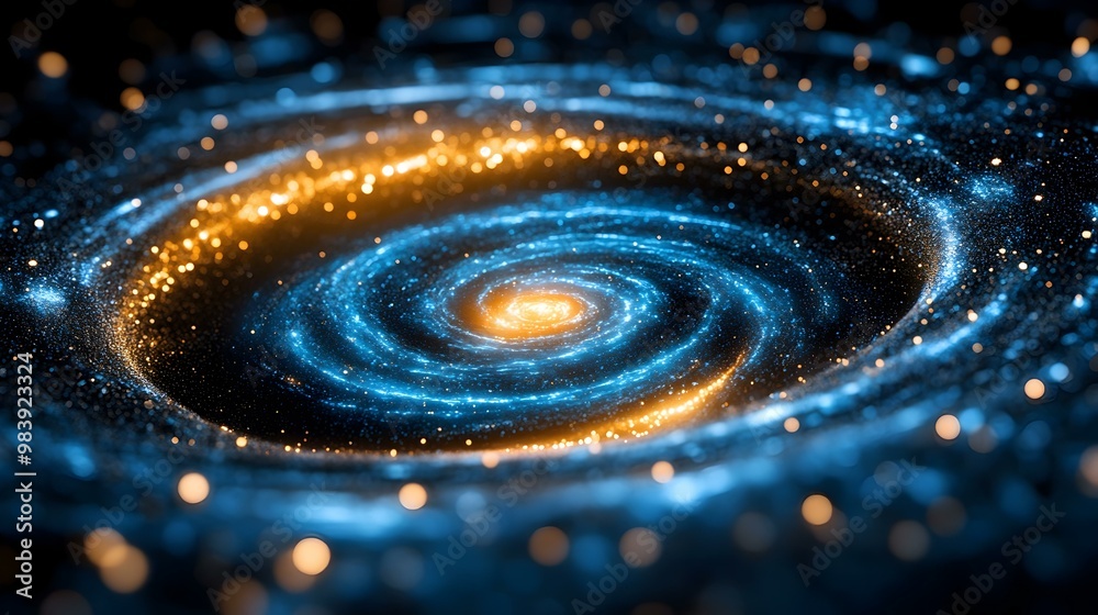 Cosmic Expansion, a vibrant depiction of dark energy influencing the ...