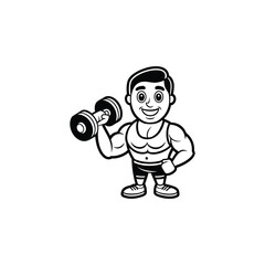 child with dumbbells