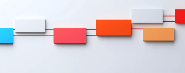 Minimalist timeline with major events represented by sleek, modern icons on a white background timeline, minimalist, modern development