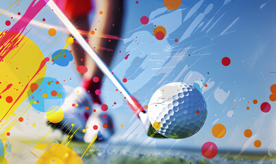 Wall Mural - golf-themed graphic advertising backgrounds.