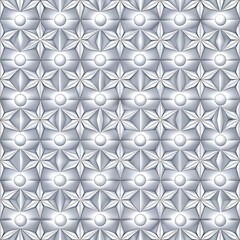 Poster - six 6-point star pearl nacreous white seamless pattern background. abstract modern and minimal white