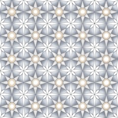 Poster - six 6-point star pearl nacreous white seamless pattern background. abstract modern and minimal white