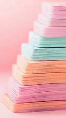 Sticker - Stack of Pastel Colored Papers.