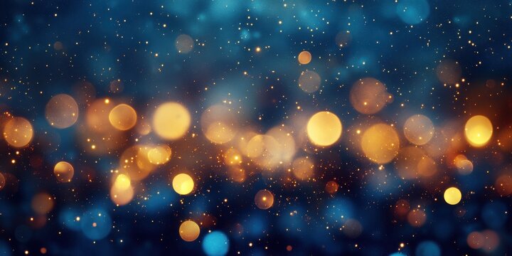 An abstract image of a night sky filled with glowing bokeh lights