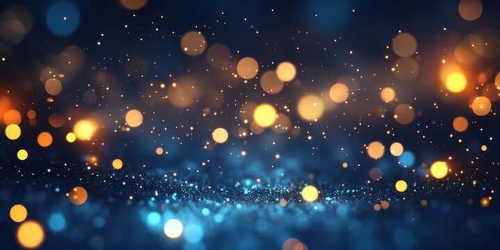 An abstract image of a night sky filled with glowing bokeh lights