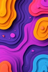 Poster - Colorful abstract layered design featuring vibrant orange, pink, and purple shapes with a smooth texture and dynamic flow