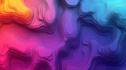 Poster - Abstract colorful waves with vibrant hues and intricate patterns over a smooth background in a digital artwork display