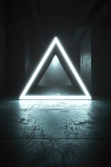 Poster - Neon Triangle in Dark Room