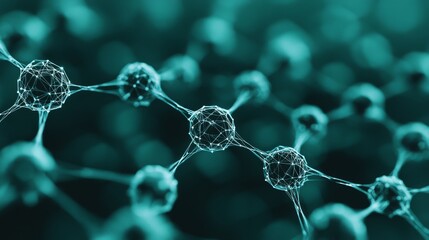 Poster - Detailed visualization of interconnected molecular structures in a digital format representing scientific analysis and research