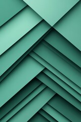 Poster - Layers of teal paper create a visually striking geometric pattern in a calming, modern design ideal for backgrounds or art projects