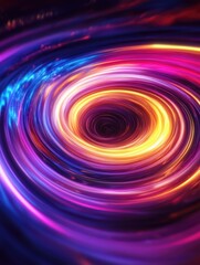 Poster - Colorful Light Spiral Dark Room