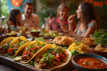 Tacos, street fast food, mexican cuisine popular dish