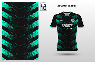 Wall Mural - T-shirt sport jersey design template with abstract grunge halftone pattern background. Sport uniform in front view. Tshirt mock up for sport club. Vector Illustration