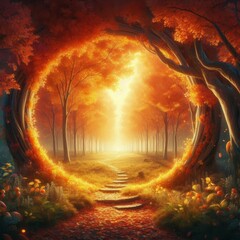 Wall Mural - Autumn's Mystical Portal