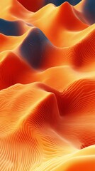 Poster - This artwork features a striking blend of orange and blue hues, depicting abstract waves that create a sense of movement and depth, evoking a warm, inviting atmosphere