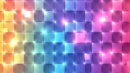 Poster - Vibrant Digital Grid with Glowing Lights - Abstract Background for Creative Projects and Modern Designs