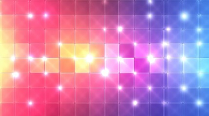 Poster - Vibrant Digital Grid with Glowing Lights - Abstract Background for Creative Projects and Modern Designs