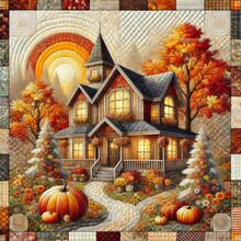 Patchwork Pumpkin Cottage Free Stock Photo - Public Domain Pictures