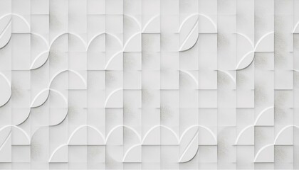 Poster - Rotated abstract modern minimal scattered white polygon geometrical quarter circle pattern background.