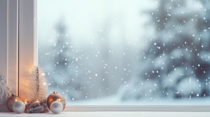 Wall Mural - Bauble on the background of a Christmas tree. Generative AI
