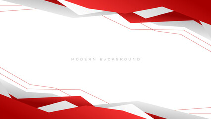 Wall Mural - Abstract white and red background. Modern geometric shapes, suitable for banners, presentations, advertisements. Vector illustration