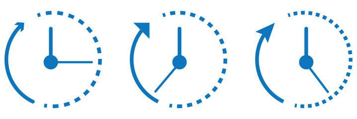 Wall Mural - Clock countdown icon in flat style. Time chronometer vector illustration on white isolated background. Clock business concept
