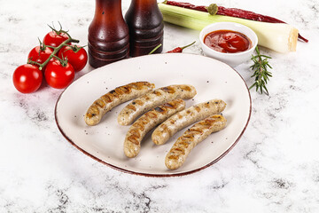 Poster - Grilled natural organick white sausages