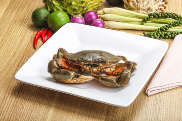 Delicous fresh raw uncooked crab