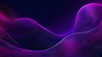 A line art illustration with a modern, luxurious and minimalist design complemented by a futuristic, digital purple background and vibrant diagonal lines suitable for print media