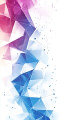 Poster - A vibrant abstract pattern features interlocking geometric shapes in shades of pink, blue, and white, showcasing a dynamic aesthetic perfect for digital backgrounds