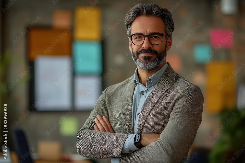 Manager leading brainstorming session, conference room, creativity