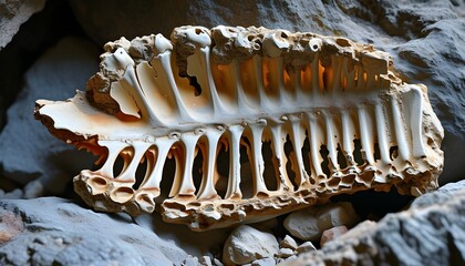 Paleontologist Analyzes Fossilized Rib Cage, Uncovering Secrets of Ancient History Preserved in Rock