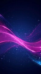 Poster - A vibrant display of pink and blue swirling light patterns dances against a dark backdrop, dotted with shimmering stars, creating an enchanting atmosphere