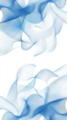 Poster - Soft blue waves gracefully intertwine against a clean white background, evoking a calming and contemporary artistic feel perfect for design contexts