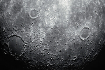 Wall Mural - moon surface. cosmic landscape with deserted landscape and craters formed by meteor impacts