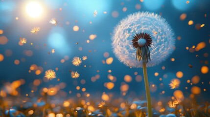 Sticker - Dandelion Seeds Drifting in the Breeze