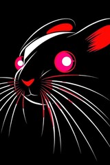 Sticker - Abstract Red Eyed Rabbit Illustration