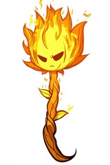 Sticker - Fire Flower Cartoon Character