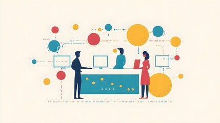 Poster - Business Team Collaboration  Data Analysis  Modern Office Design