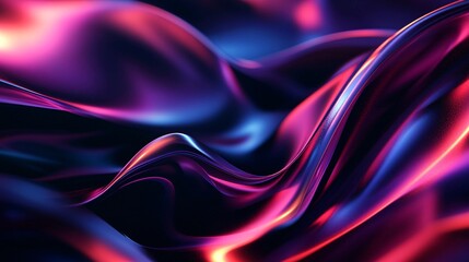 Poster - Abstract Neon Light Waves Background