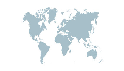  World map. Grey modern vector map. Silhouette map