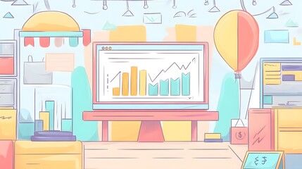 Poster - Business Success Growth Chart  Data   Chart  Strategy   Finance   Office    Planning  Analysis   Desktop