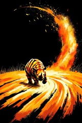 Poster - Rhino in the Firestorm