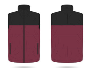 Wall Mural - Padded vest mockup front and back view