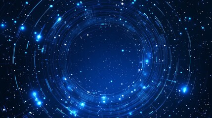 Wall Mural - vector abstract blue background with a geometric frame of circular shapes. the pattern consists of d