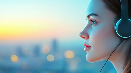 Poster - a customer service representative using ai powered chatbots to answer customer inquiries, demonstrat