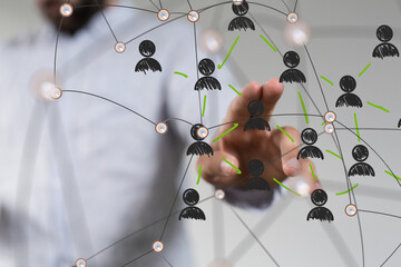 Wall Mural -  people network structure HR - Human resources management and recruitment