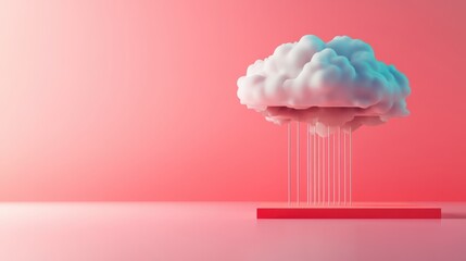 Poster - A conceptual illustration of a human brain connected to a cloud network, representing the transfer of knowledge and information.