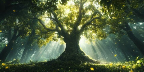 sacred tree in a forest 