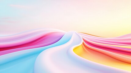 Canvas Print - Abstract Pastel Colored Waves.